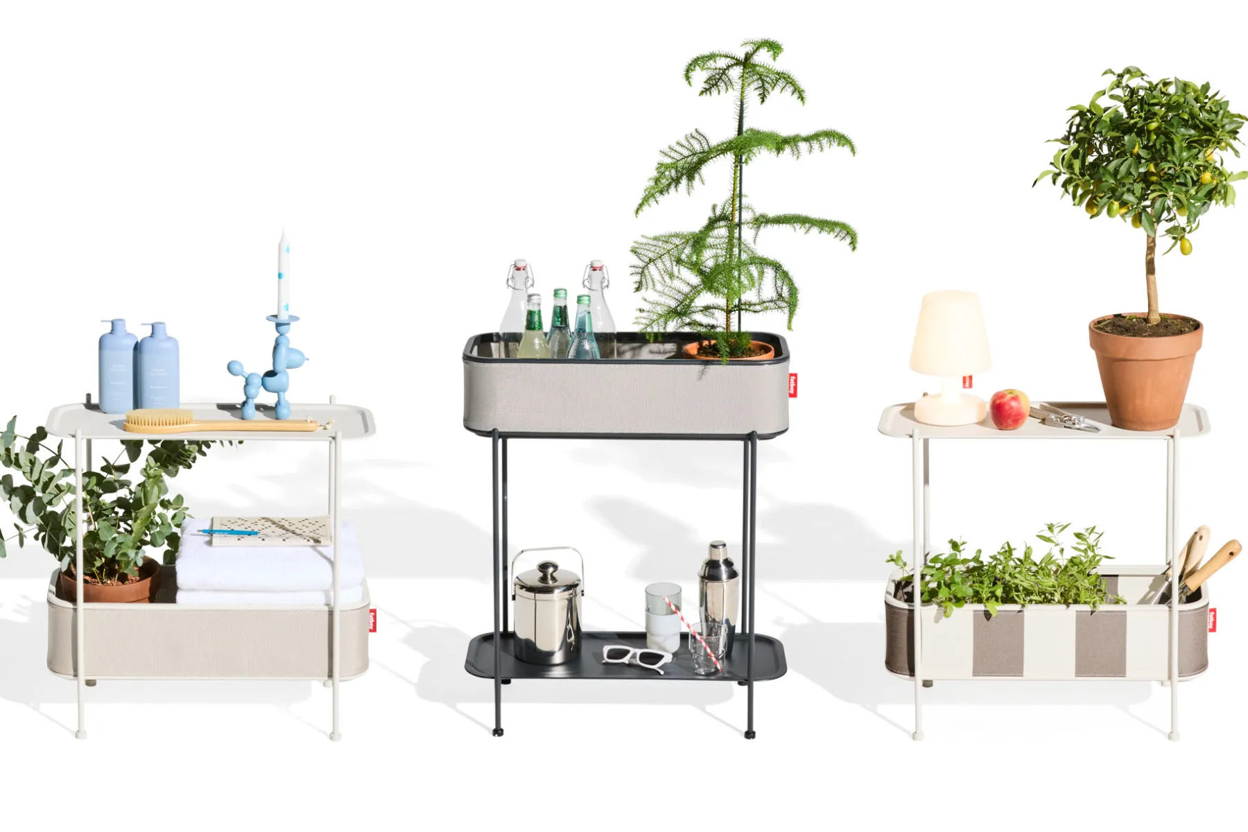 Fatboy Adoreganizer Table d’appoint multifonctionnelle, gris, 65.5x29x76.5 cm