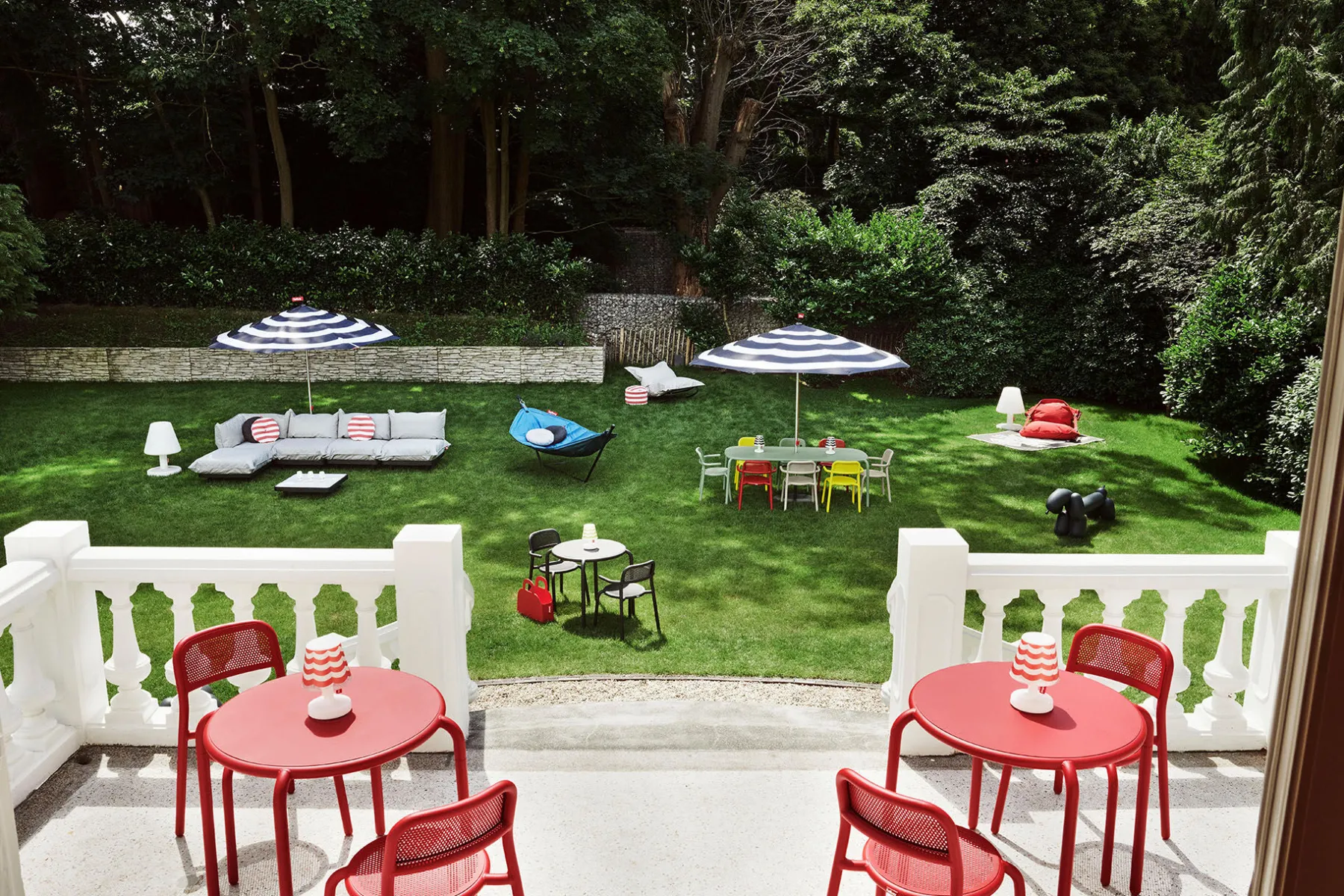Fatboy Attackle! Petit banc de jardin, bleu, 195x55x77.5 cm