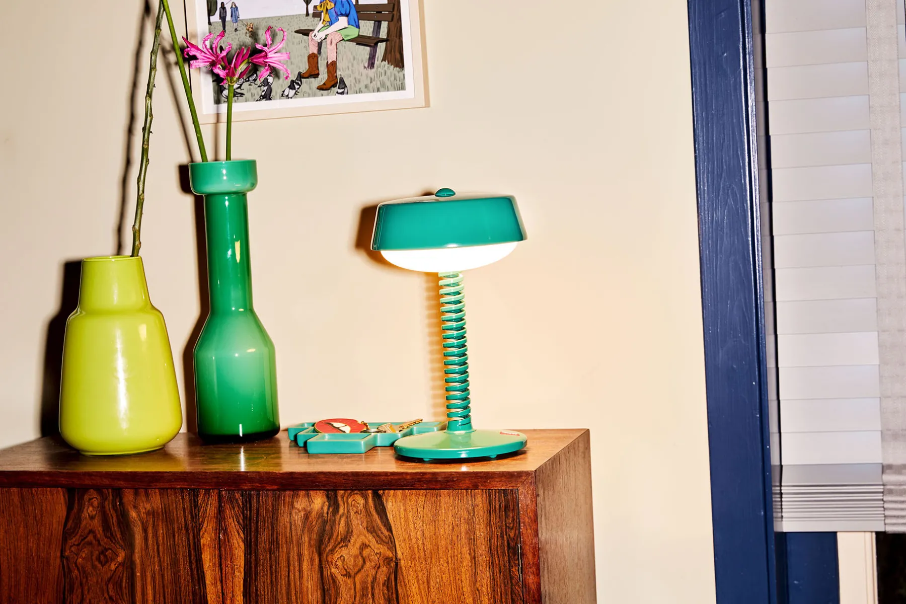 Fatboy Bellboy Lampe de table sans fil, vert, 18x18x30 cm
