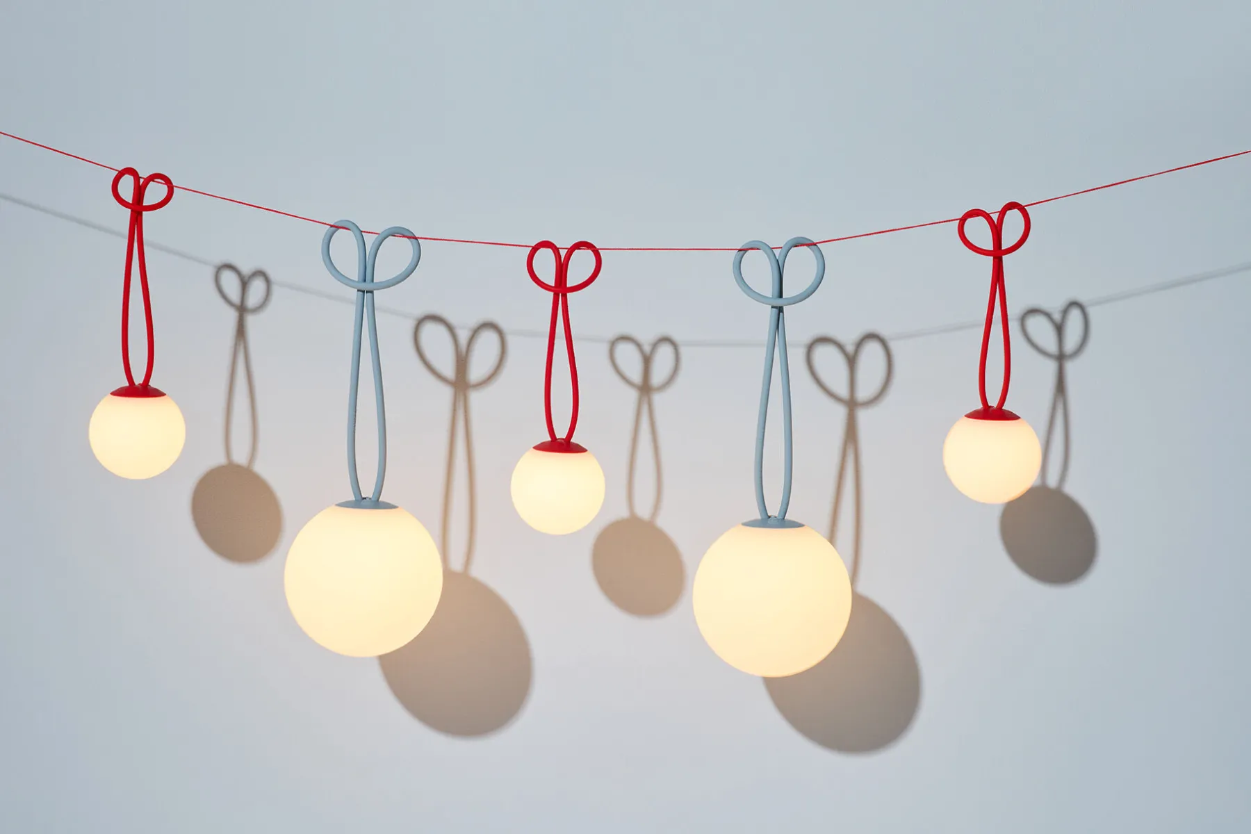 Fatboy Bolleke Mini set (3 pcs) Petites lampes rechargeables, rouge, 12x12 cm