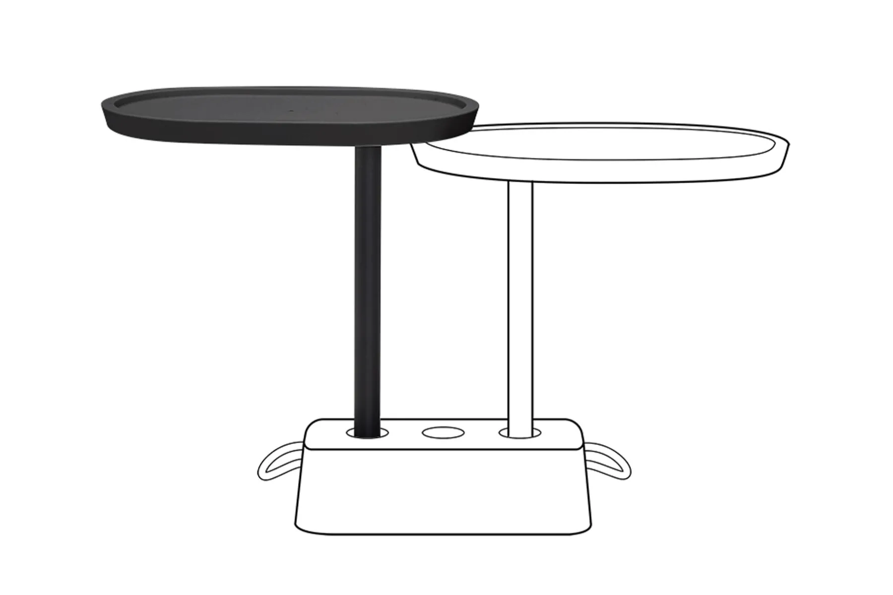 Fatboy Brick's Buddy Table supplémentaire pour Brick Table, black, 56x39x69.05 cm