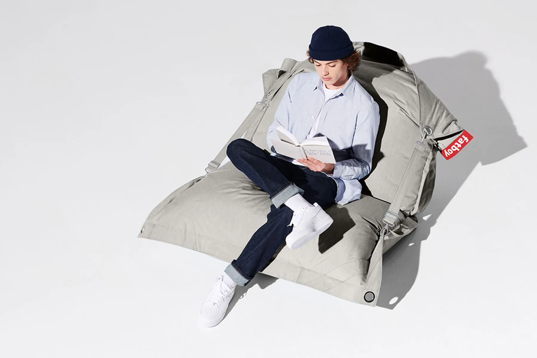 Fatboy Buggle-Up Outdoor Pouf extérieur, gris, 132x185 cm