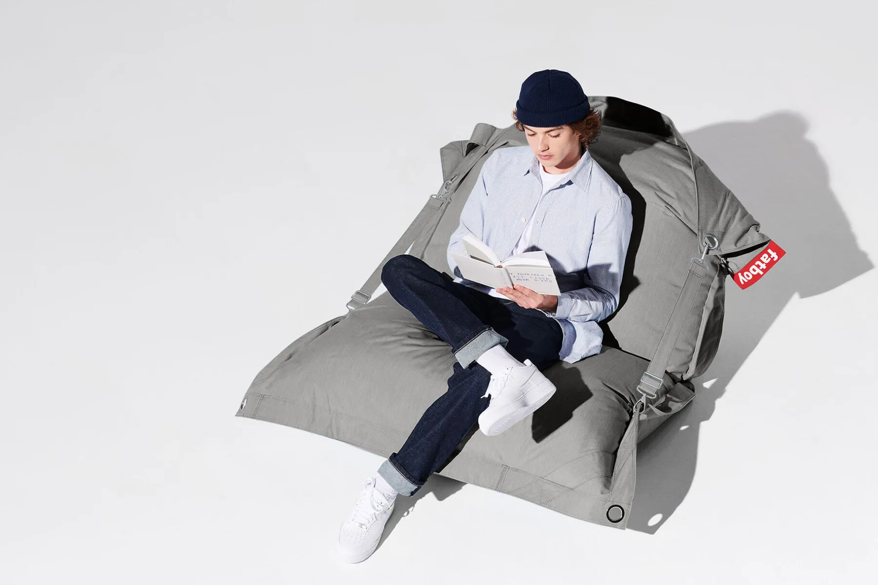 Fatboy Buggle-Up Outdoor Pouf extérieur, gris, 132x185 cm
