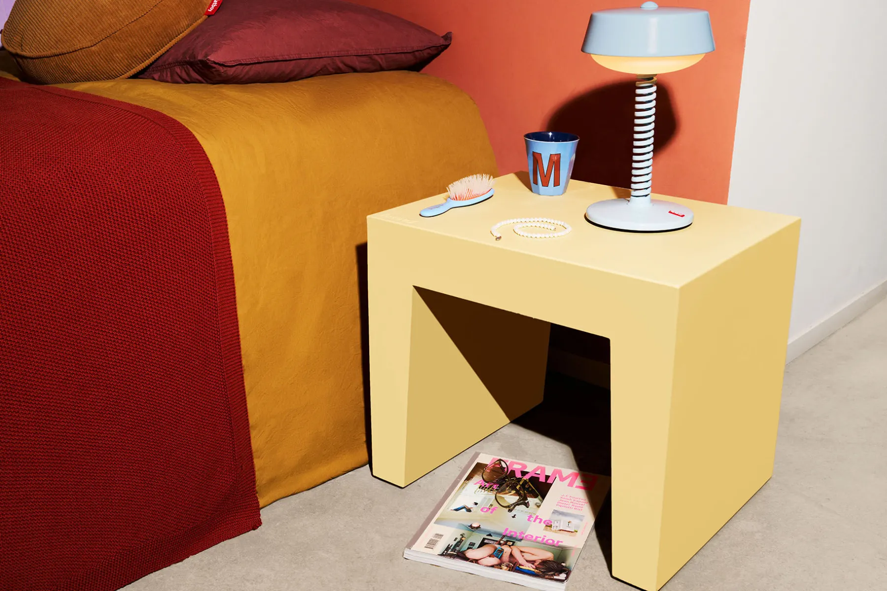 Fatboy Concrete Seat Tabouret d’extérieur, rose, 40x50x43 cm