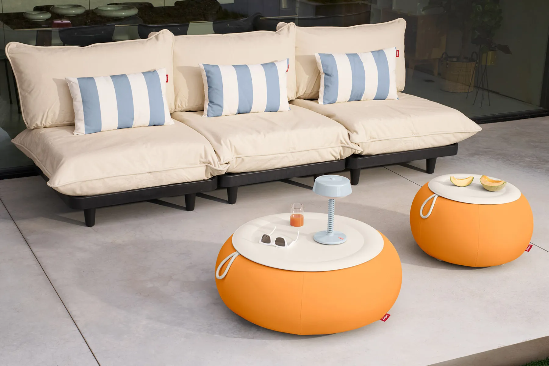 Fatboy Dumpty Outdoor Tables basses d'extérieur, orange, 78x78x21 cm