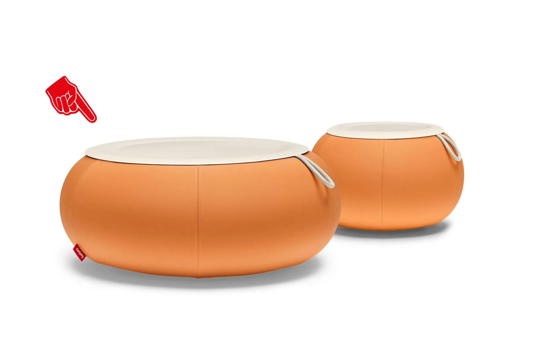 Fatboy Dumpty Outdoor Tables basses d'extérieur, orange, 78x78x21 cm
