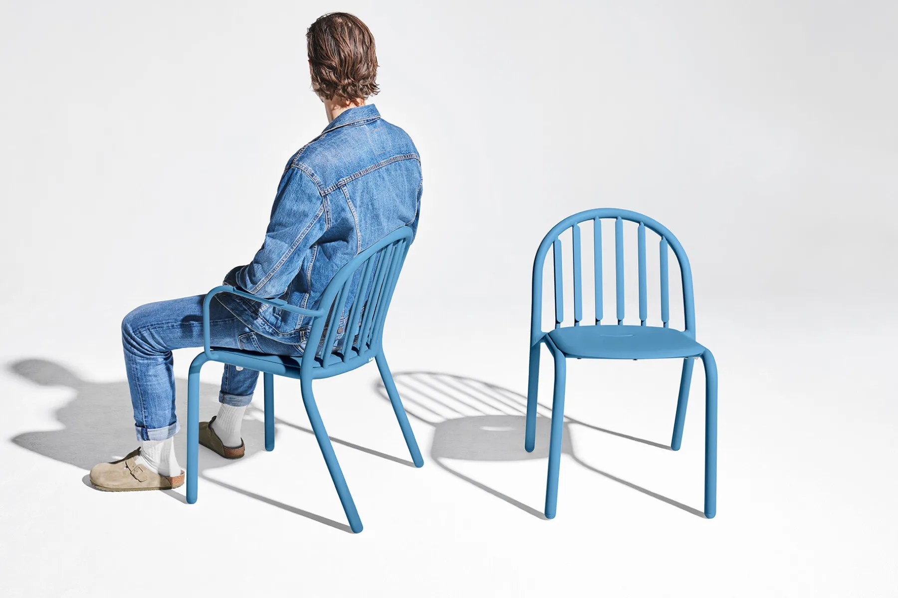 Fatboy Fred's Armchair Chaise de jardin avec accoudoirs, bleu, 60x59.5x80.5 cm