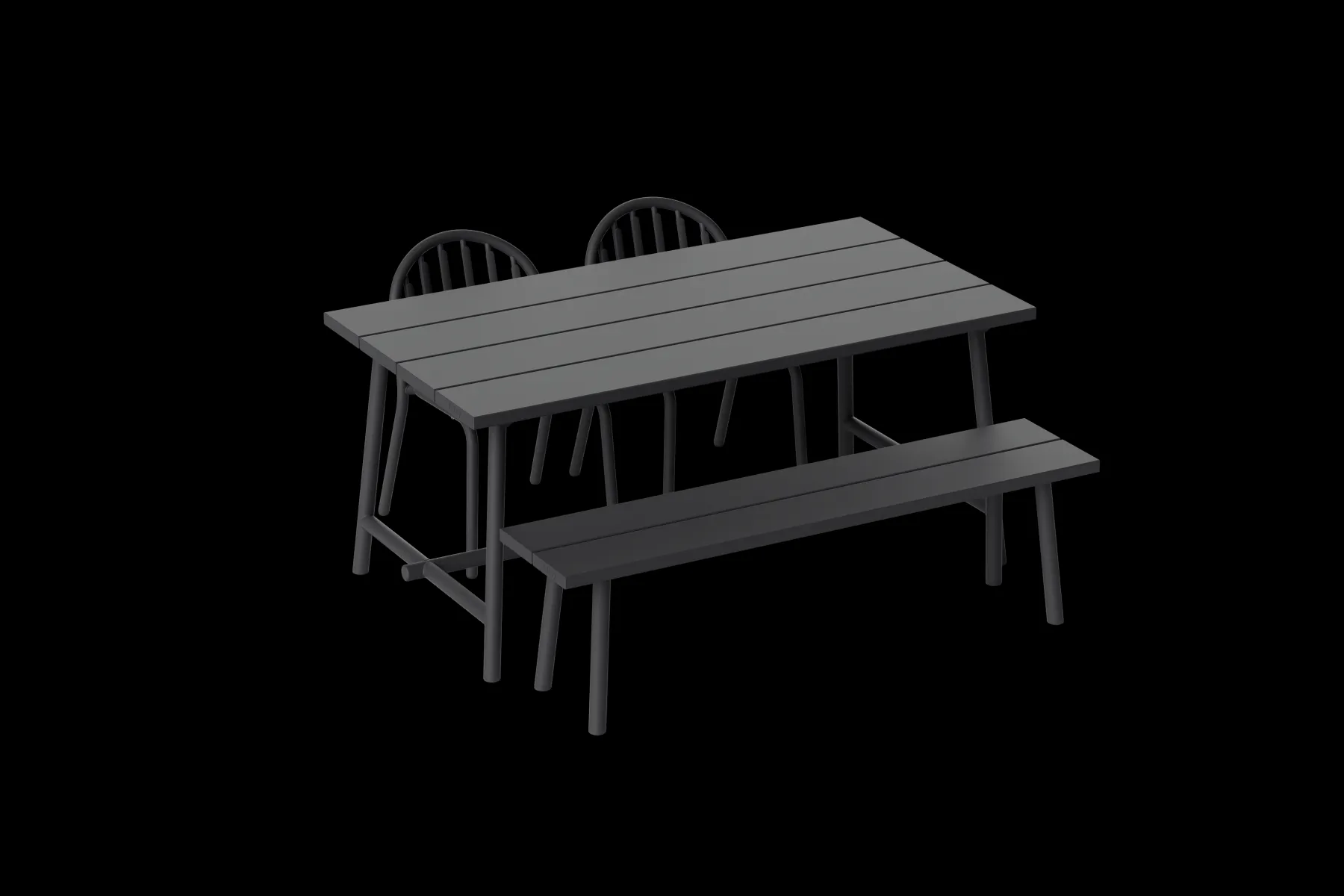 Fatboy Fred's Bench Banc de jardin, black, 160x40x46.5 cm