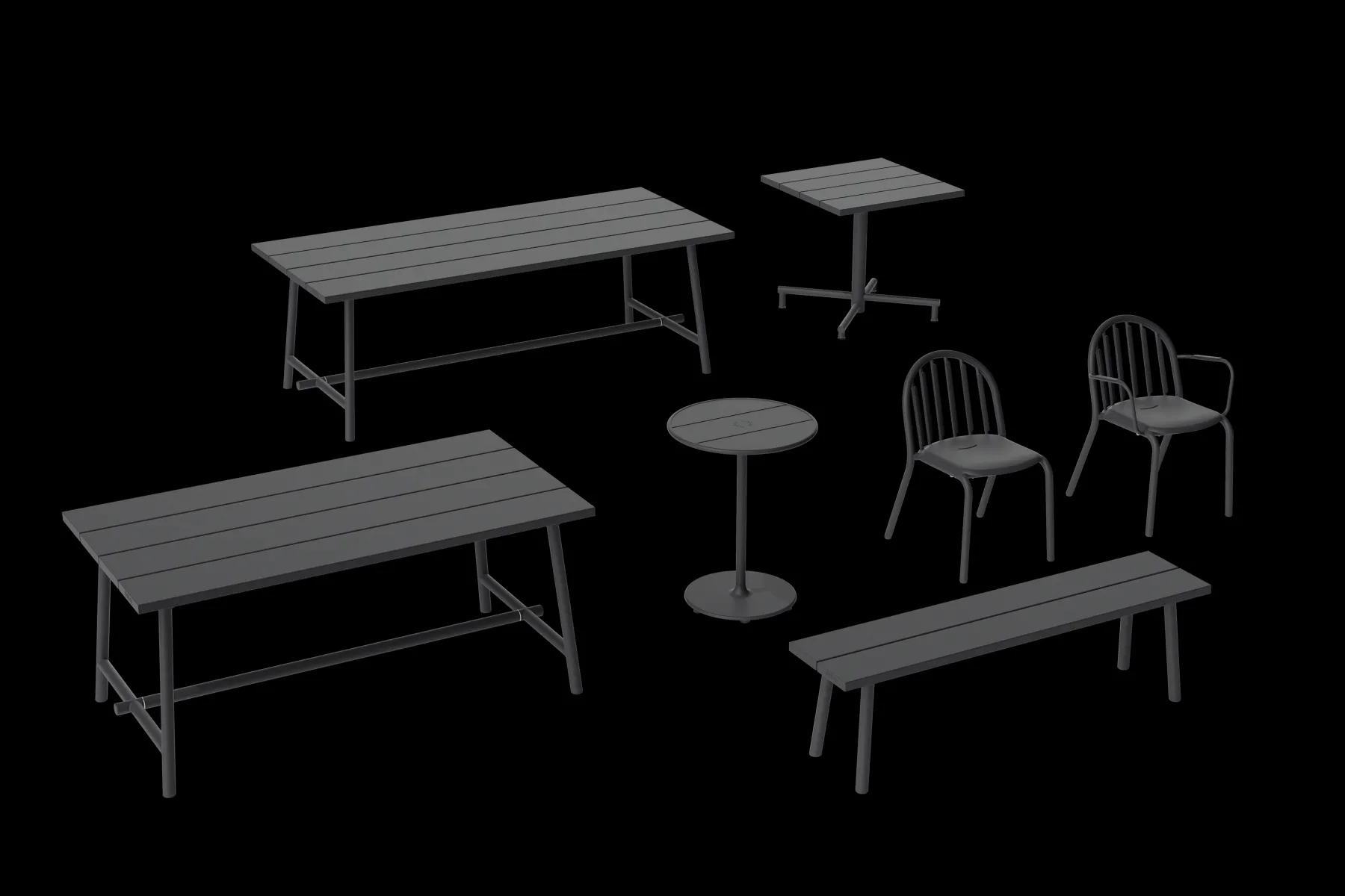 Fatboy Fred's Bench Banc de jardin, black, 160x40x46.5 cm