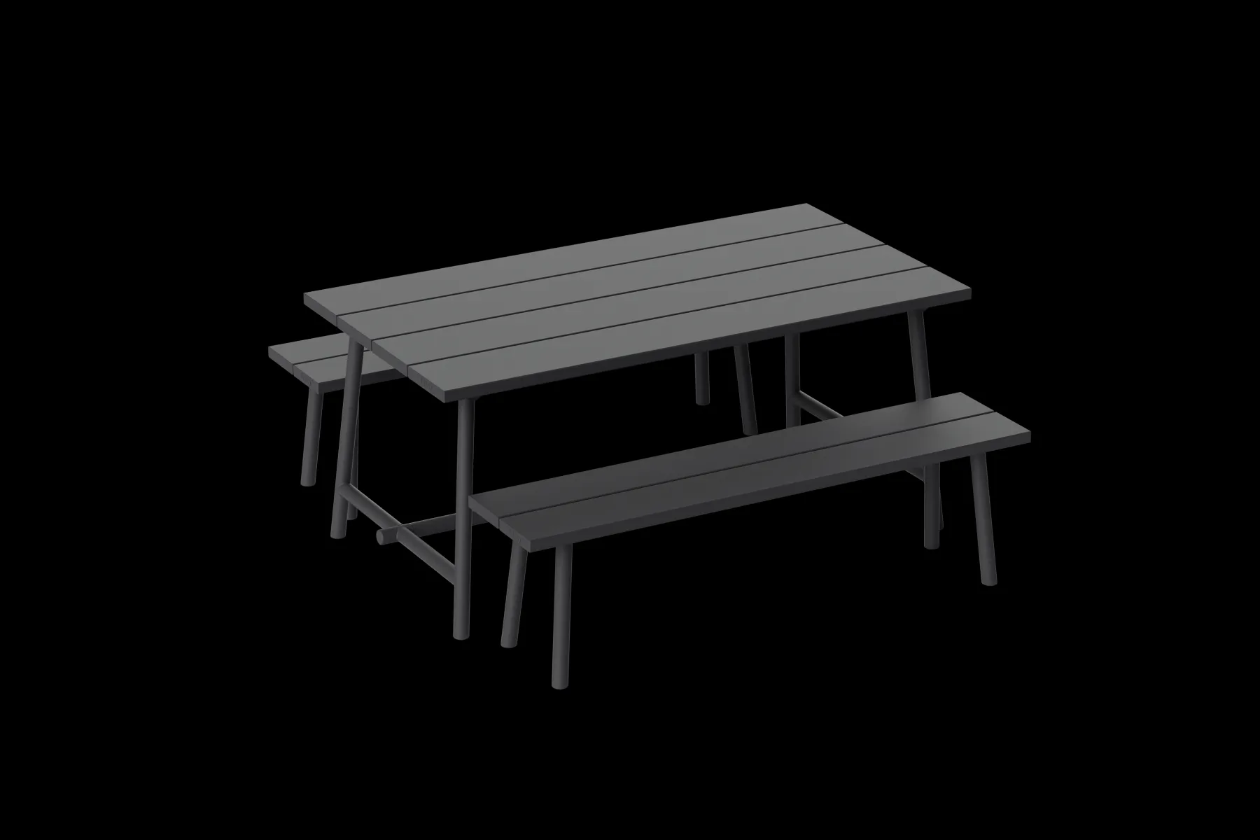 Fatboy Fred's Bench Banc de jardin, black, 160x40x46.5 cm