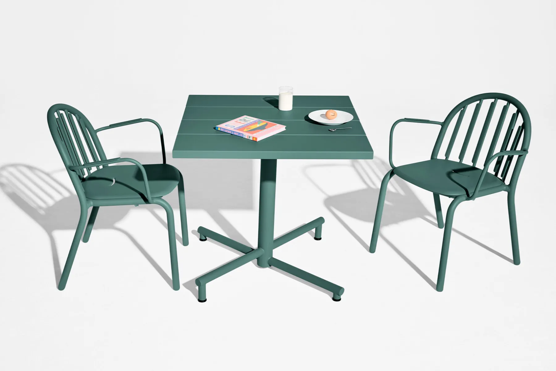 Fatboy Fred's Square Bistreau Petite table de jardin carrée, vert, 80x80x76 cm