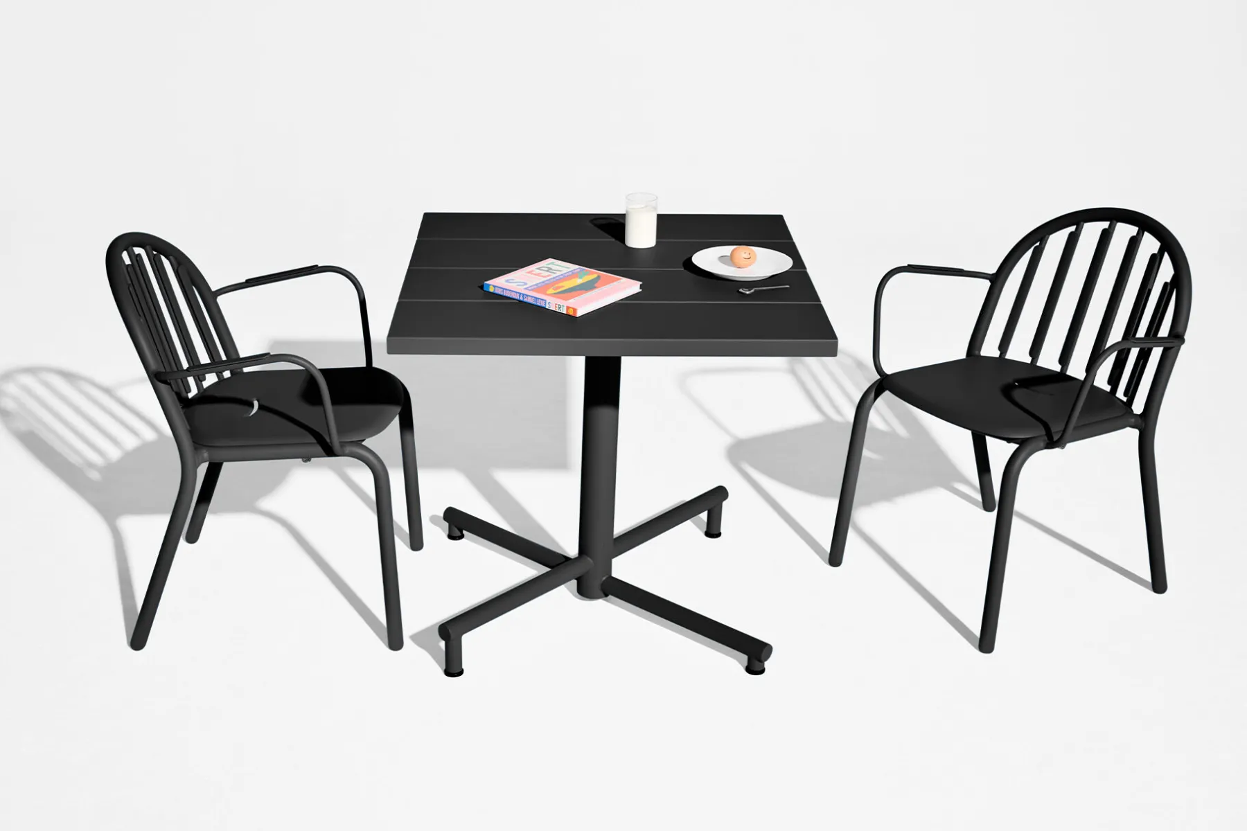 Fatboy Fred's Square Bistreau Petite table de jardin carrée, black, 80x80x76 cm