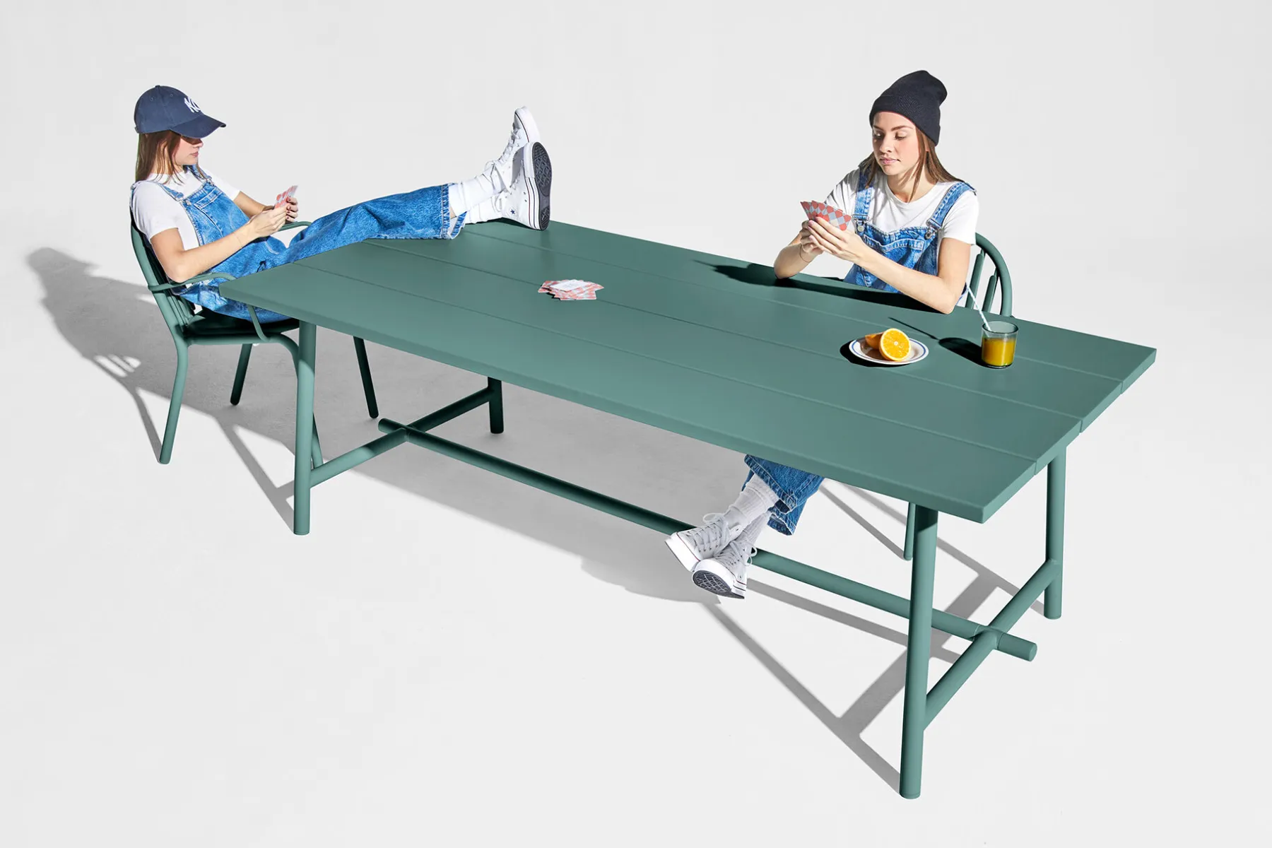 Fatboy Fred's Table Table de jardin, vert, 220x100x76 cm