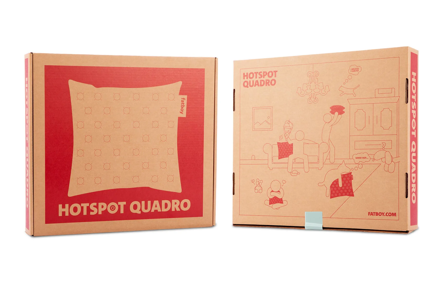Fatboy Hotspot Pillow Quadro Coussin chauffant, argent, 45x45x17.5 cm