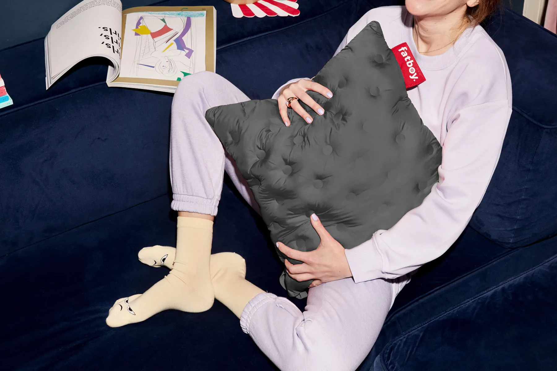 Fatboy Hotspot Pillow Quadro Coussin chauffant, gris, 45x45x17.5 cm