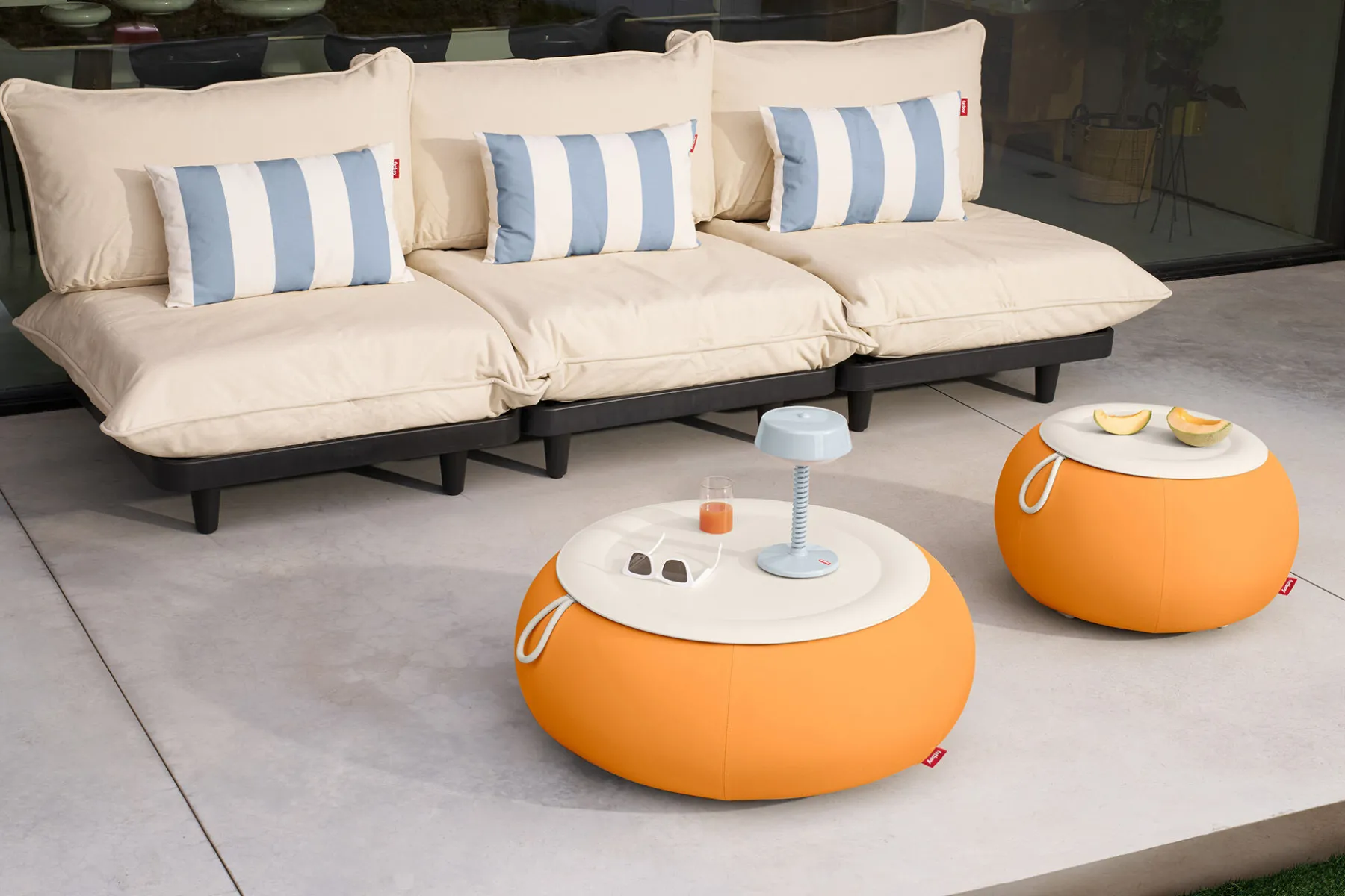 Fatboy Humpty Outdoor Tables basses d'extérieur, orange, 65x65x35 cm