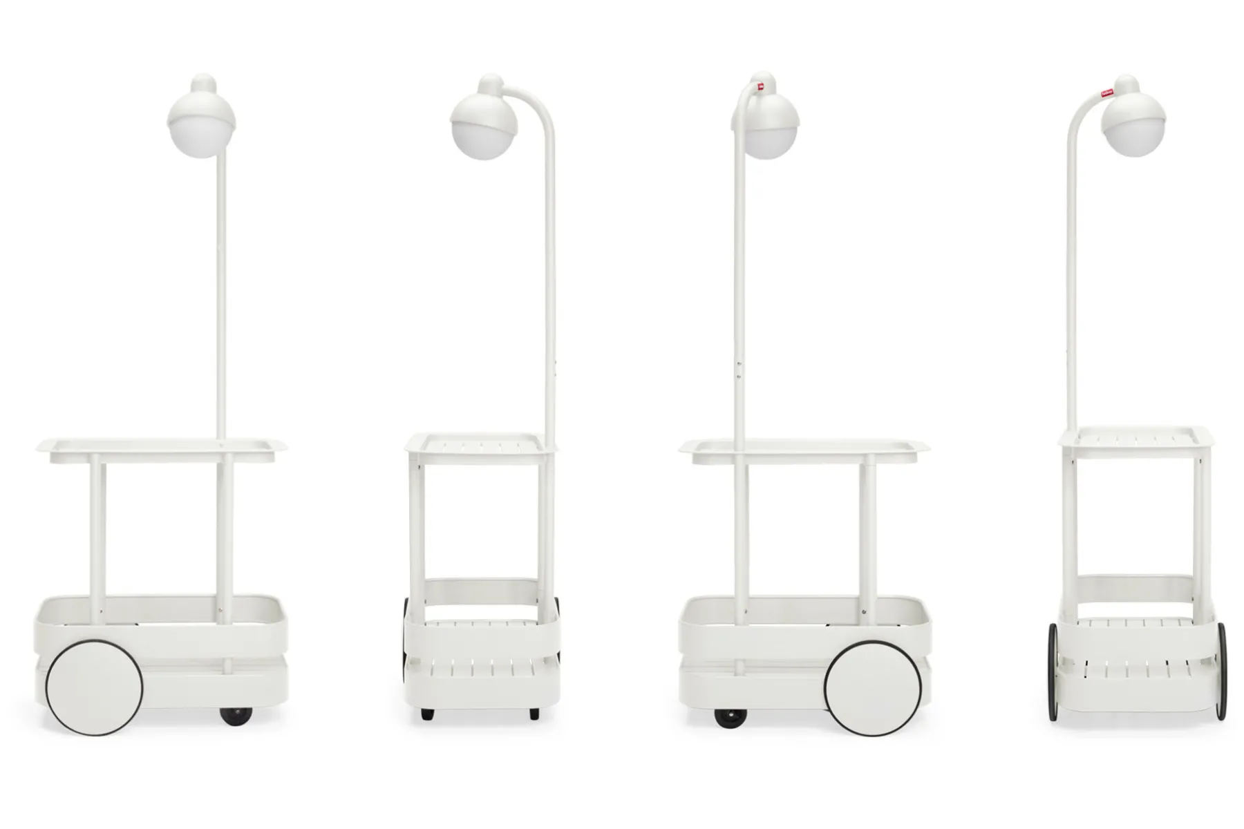 Fatboy Jolly Trolley Table de bar mobile, blanc, 78x55x200 cm