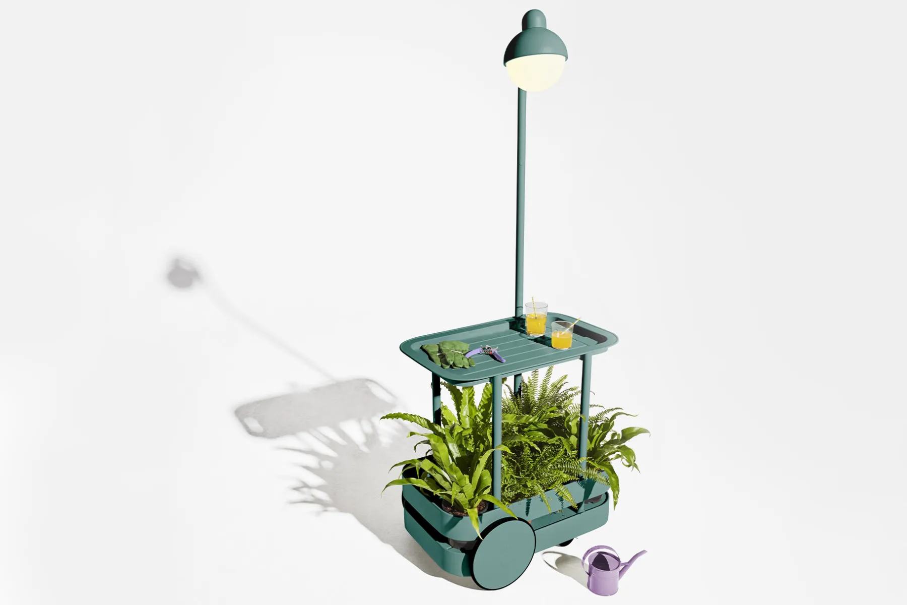 Fatboy Jolly Trolley Table de bar mobile, vert, 78x55x200 cm