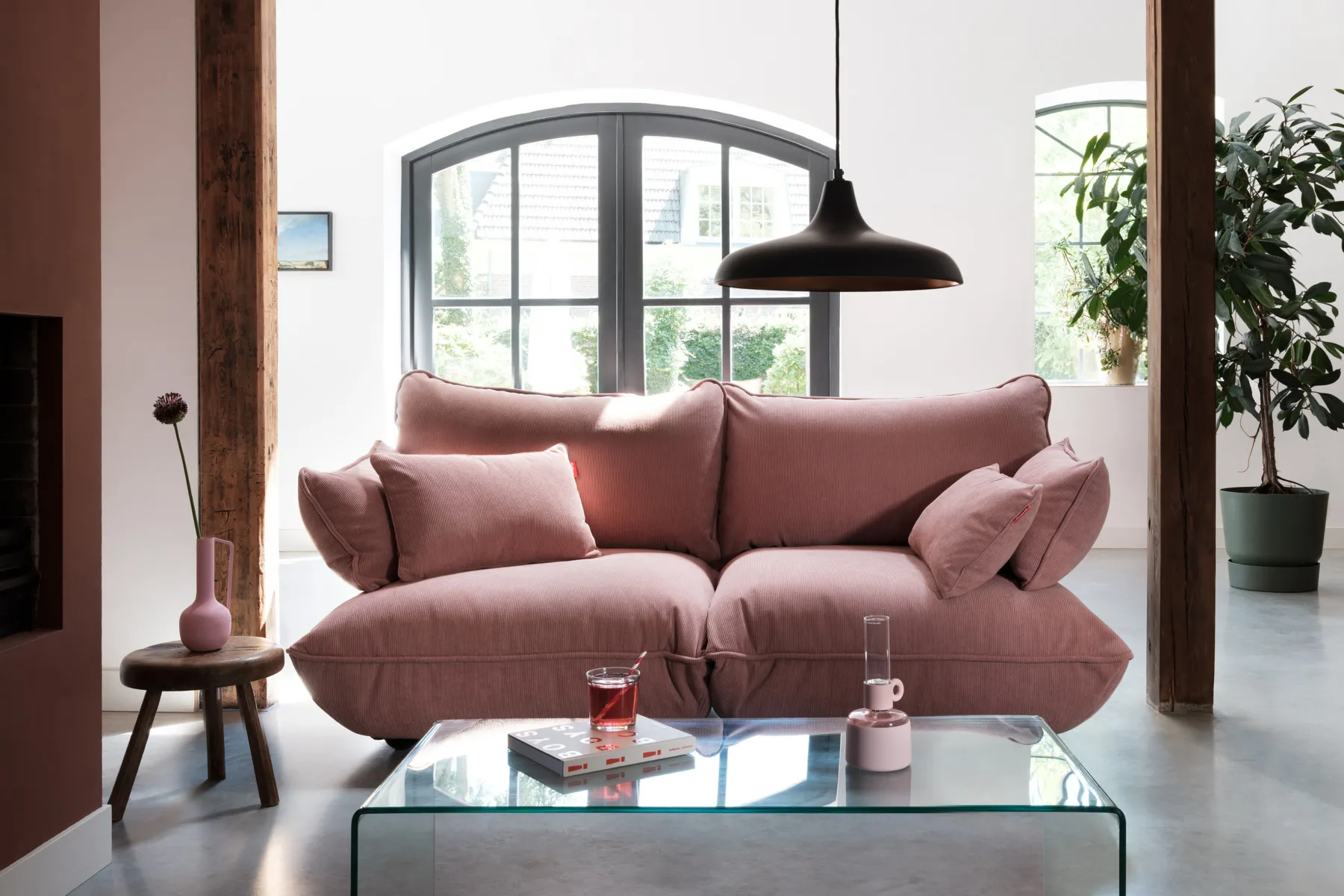 Fatboy King Pillow Cord Coussin décoratif, rose, 66x40 cm