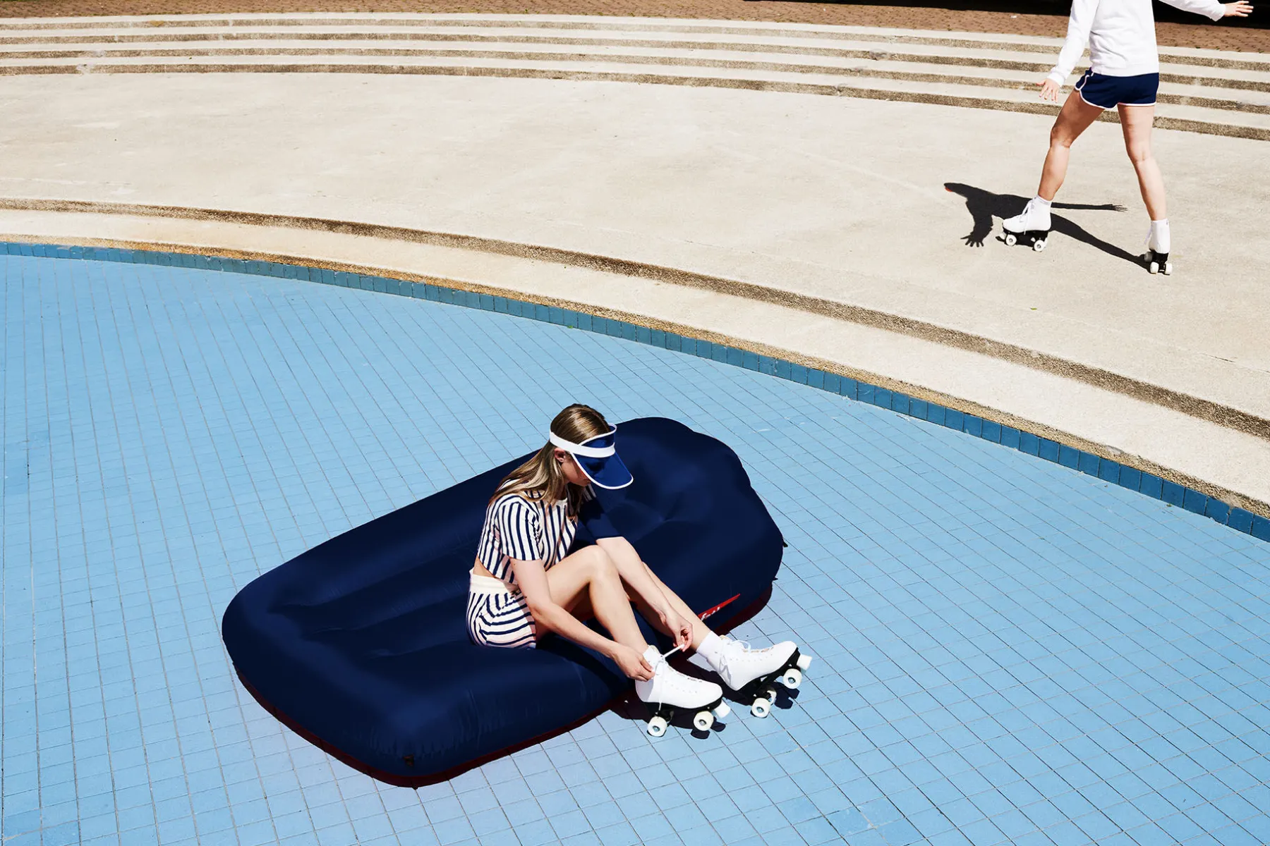 Fatboy Lamzac L Pouf gonflable, bleu, 190x105x45 cm