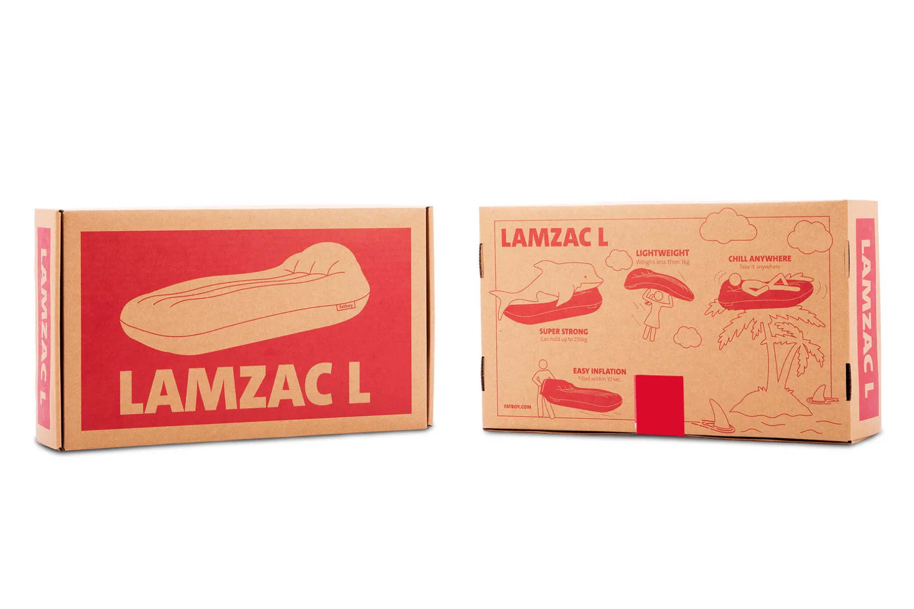 Fatboy Lamzac L Pouf gonflable, rouge, 190x105x45 cm