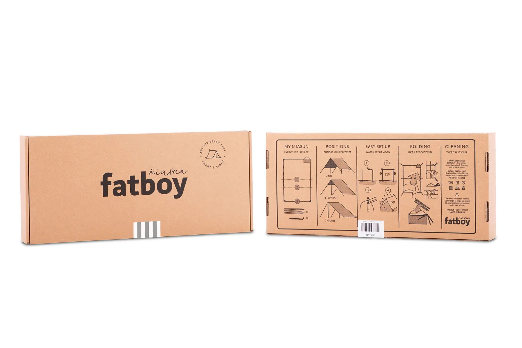 Fatboy Miasun Tente de plage portable, gris, 330x190x140 cm