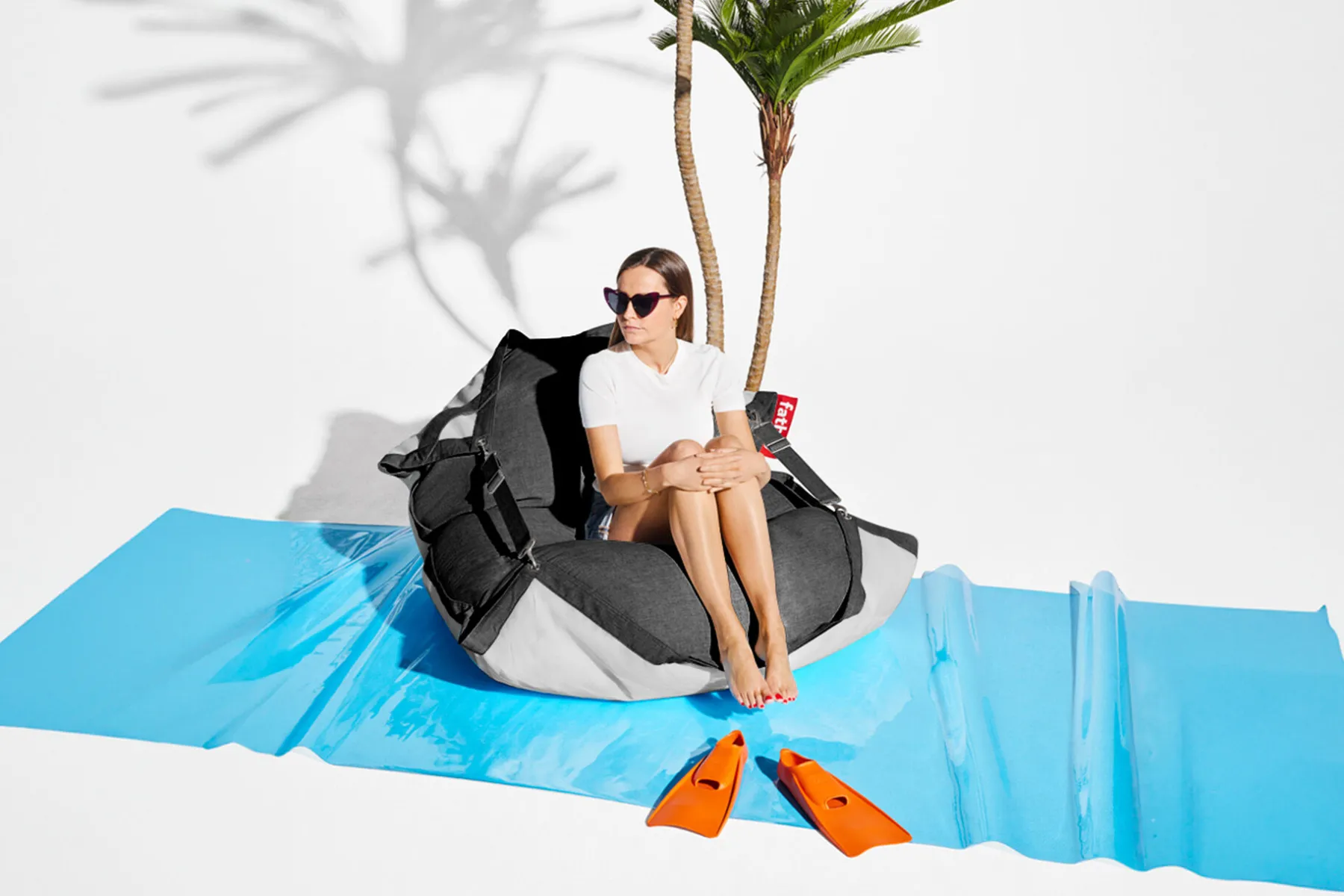 Fatboy Original Floatzac Pouf flottant, gris, 134x180 cm