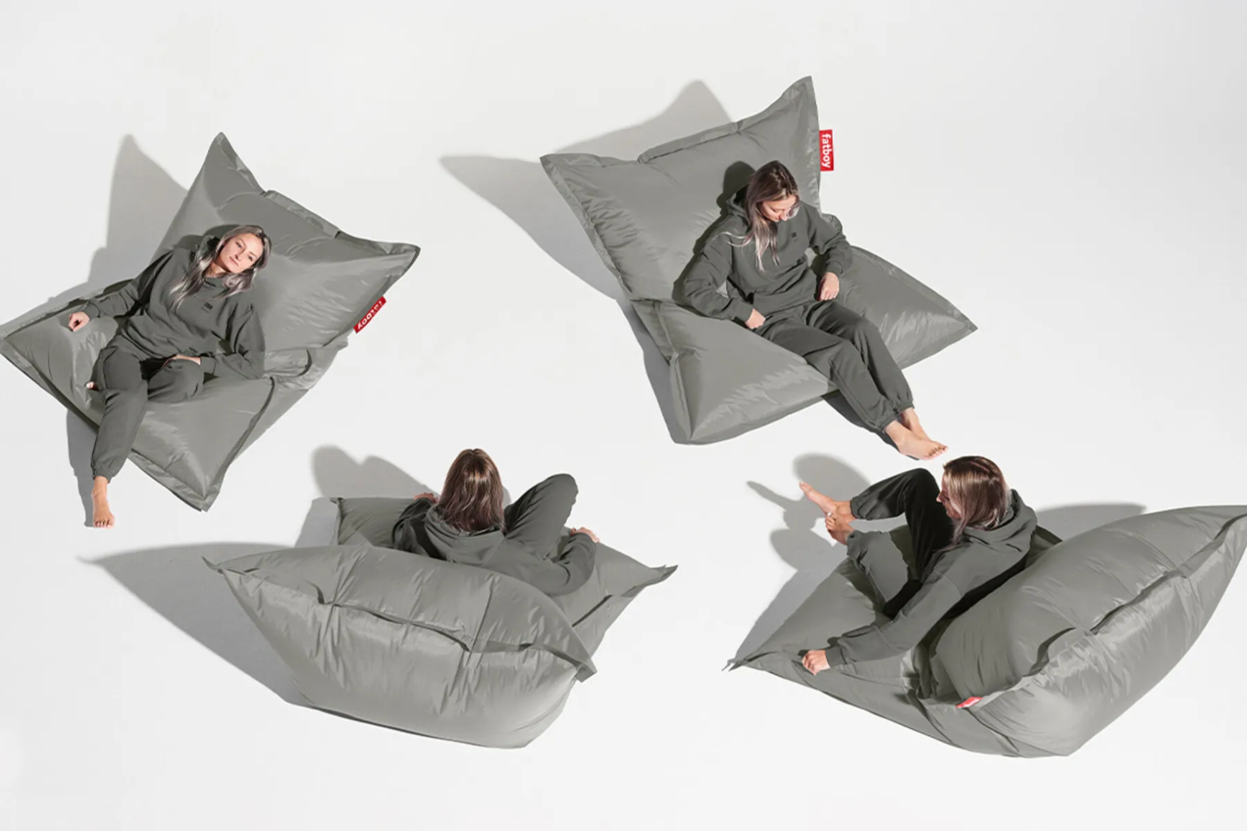 Fatboy Original Pouf d'intérieur, argent, 140x180 cm