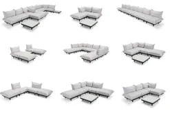 Fatboy Paletti Hocker Hocker modulaire d’extérieur, gris, 100x100x45 cm