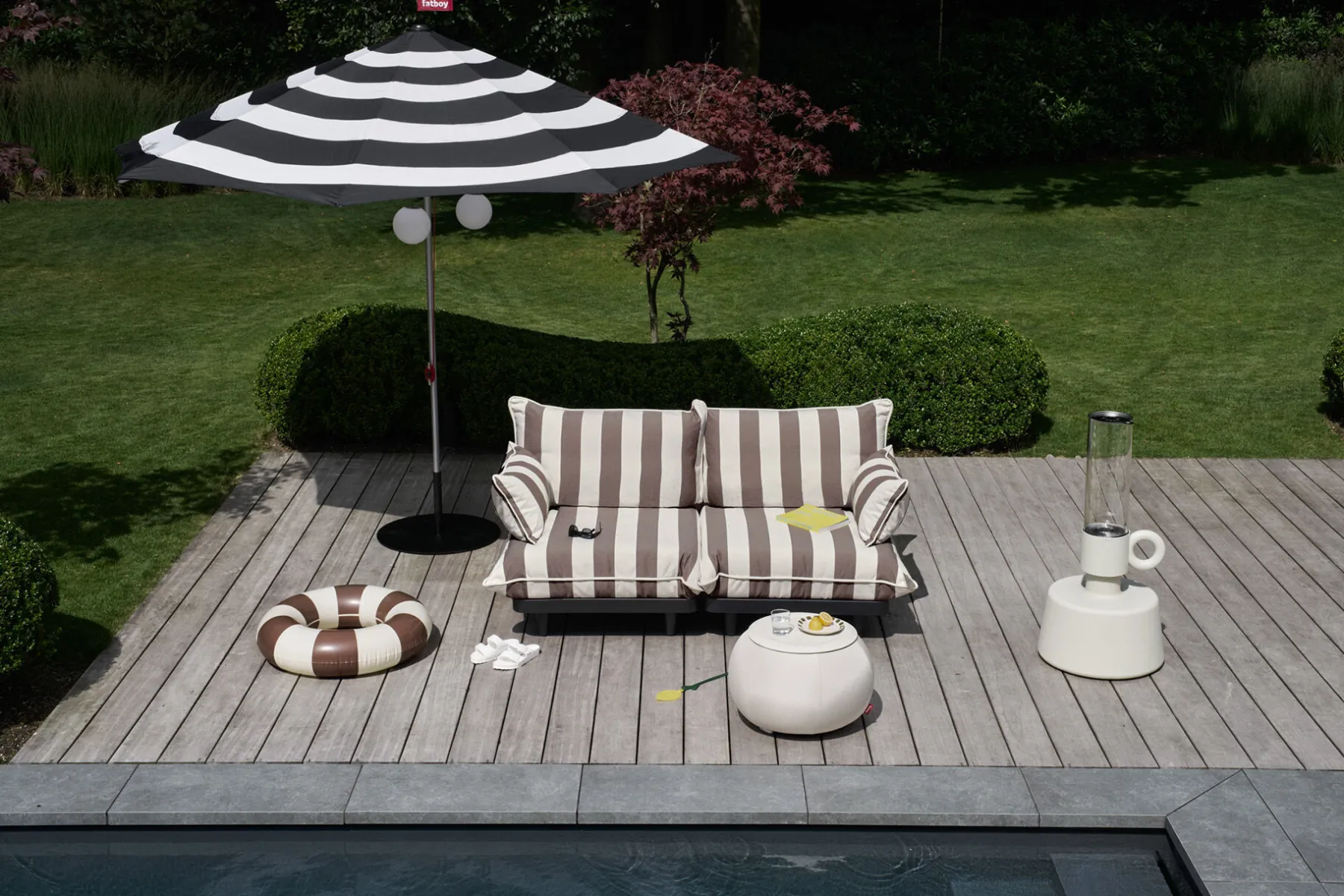 Fatboy Paletti Hocker Hocker modulaire d’extérieur, marron, 100x100x45 cm