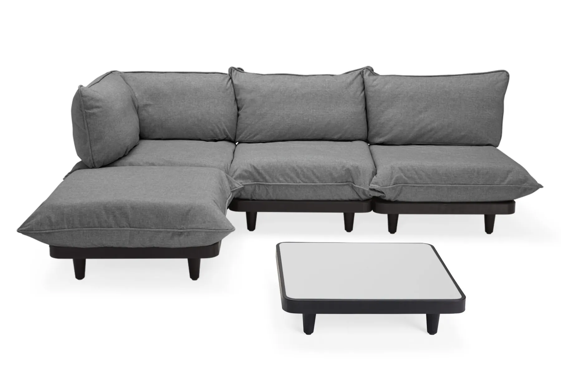 Fatboy Paletti Set Large + Table Ensemble lounge d’extérieur modulaire, 280x190x90 cm