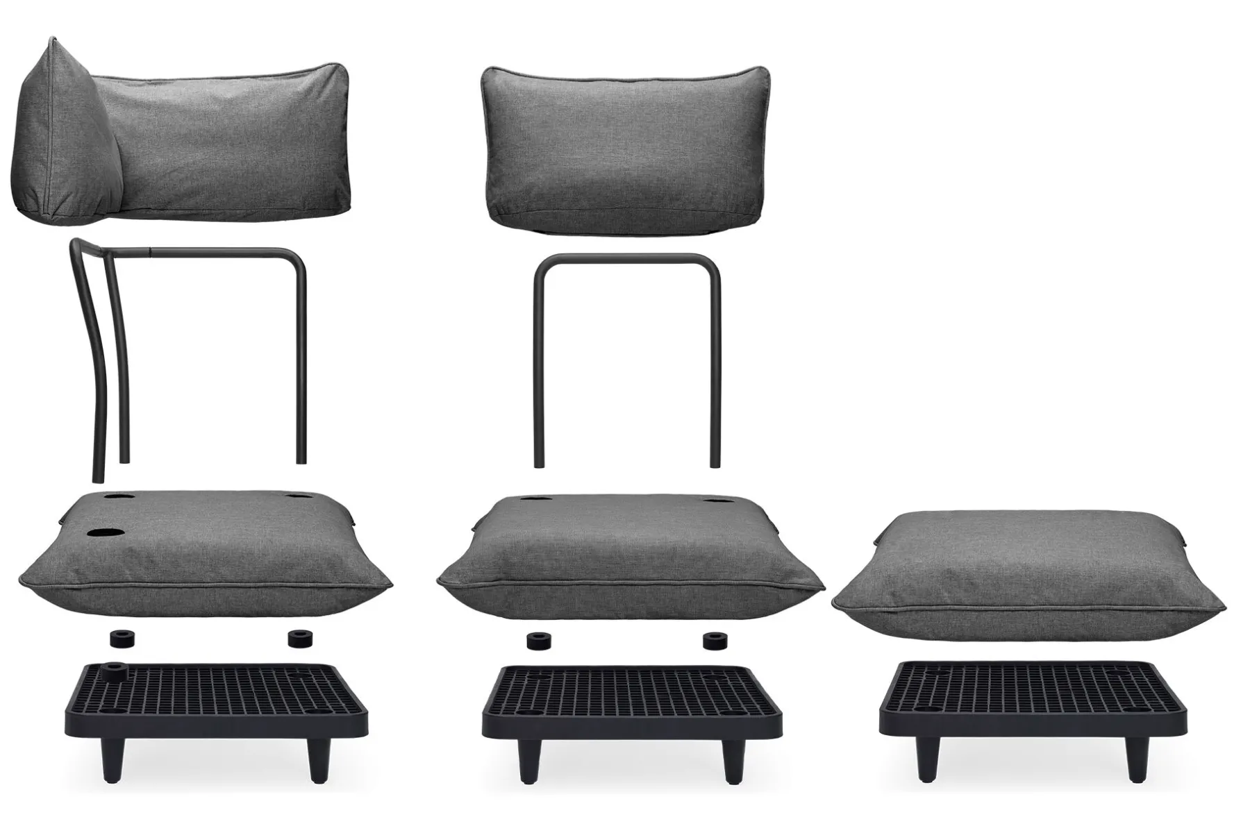 Fatboy Paletti Set Large + Table Ensemble lounge d’extérieur modulaire, 280x190x90 cm