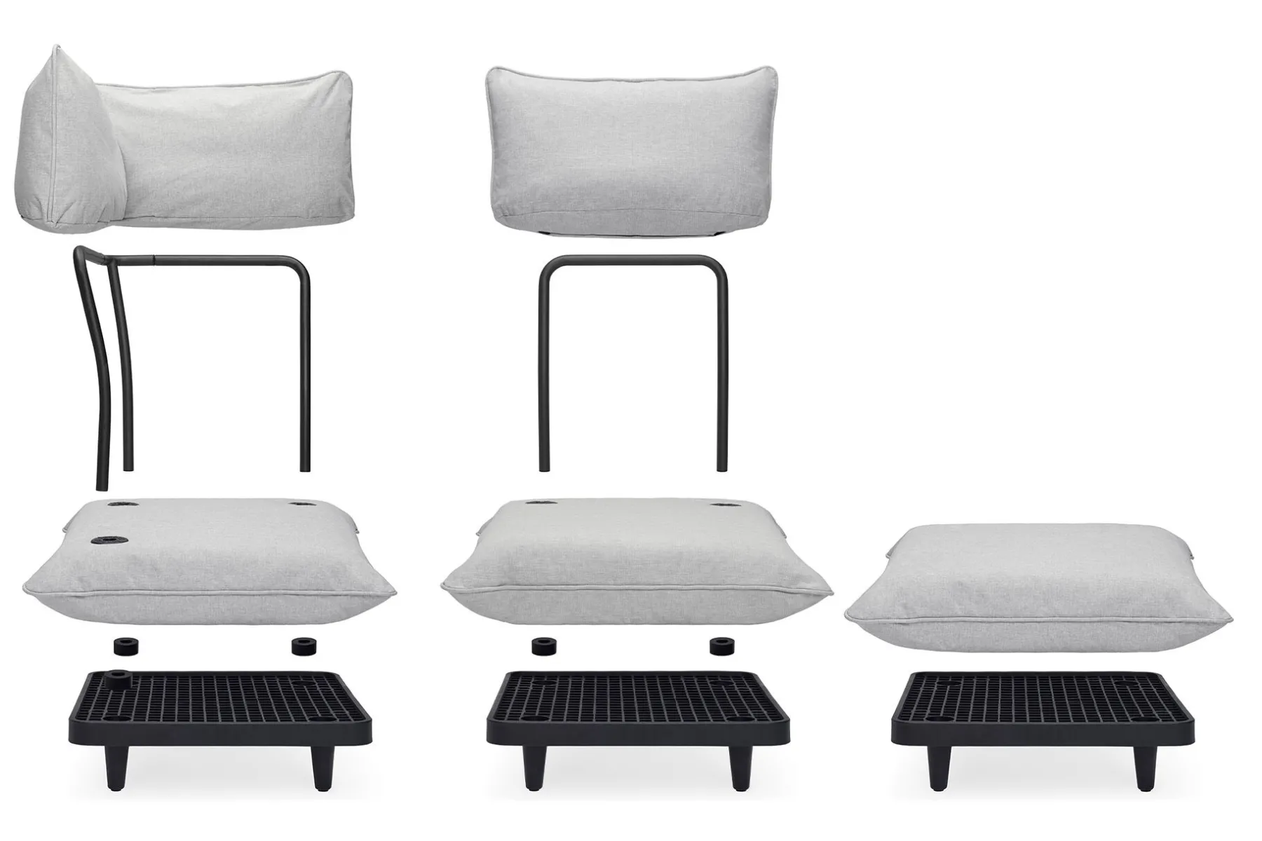 Fatboy Paletti Set Medium Ensemble lounge d’extérieur modulaire, 190x190x90 cm