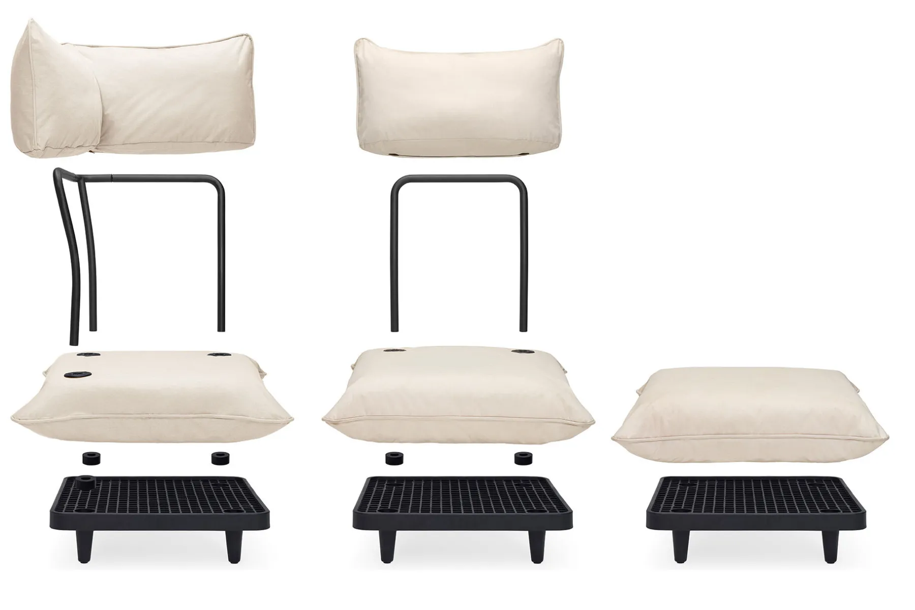 Fatboy Paletti Set Medium Ensemble lounge d’extérieur modulaire, 190x190x90 cm