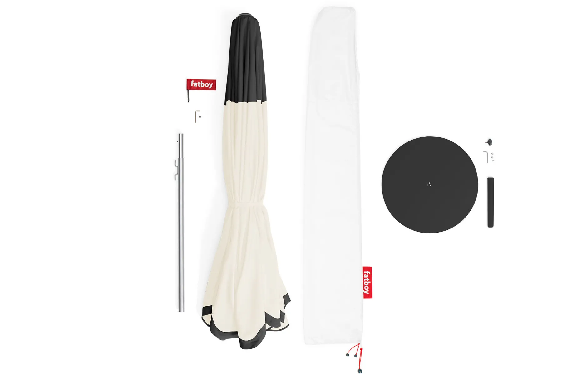 Fatboy Pensol + Base Black Parasol avec pied, 350x350x280 cm
