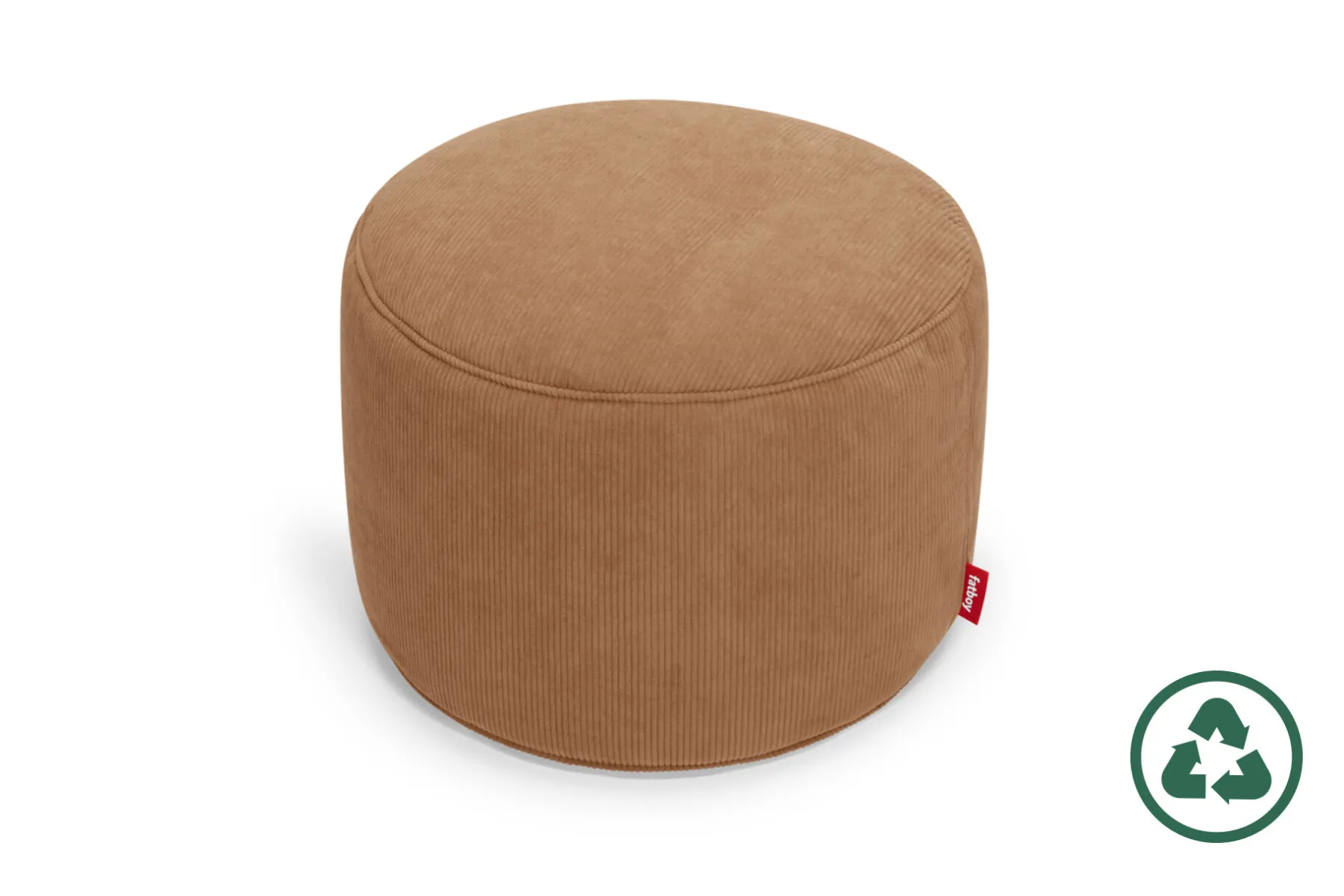 Fatboy Point Cord Pouf en velours côtelé, marron, 50x50x35 cm