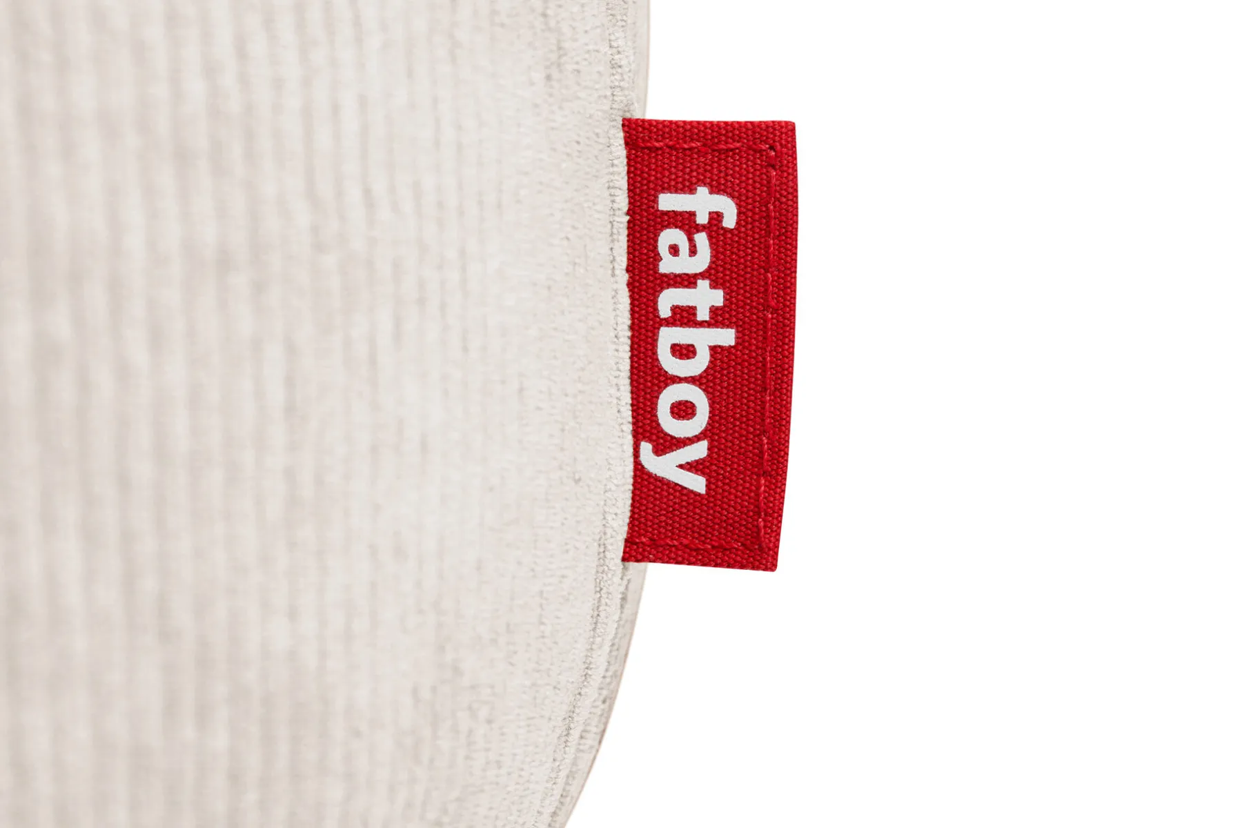 Fatboy Point Cord Pouf en velours côtelé, beige, 50x50x35 cm