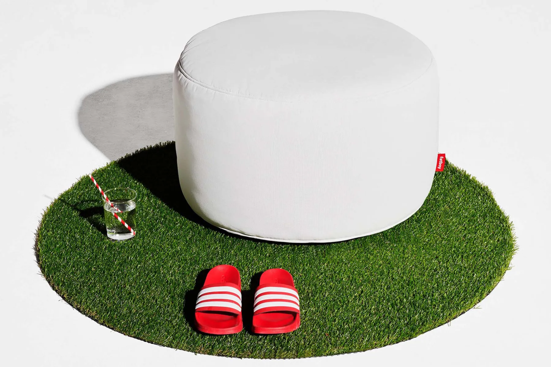 Fatboy Point Large Outdoor Pouf de grande taille - peut être utilisé à l’extérieur, bleu, 70x70x40 cm