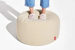 Fatboy Point Large Sherpa Grand pouf d’intérieur, beige, 70x70x40 cm