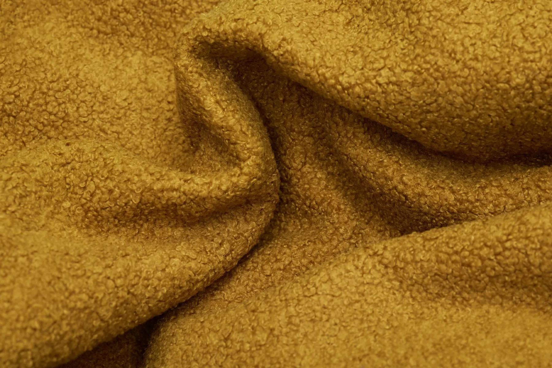Fatboy Point Large Sherpa Grand pouf d’intérieur, or, 70x70x40 cm