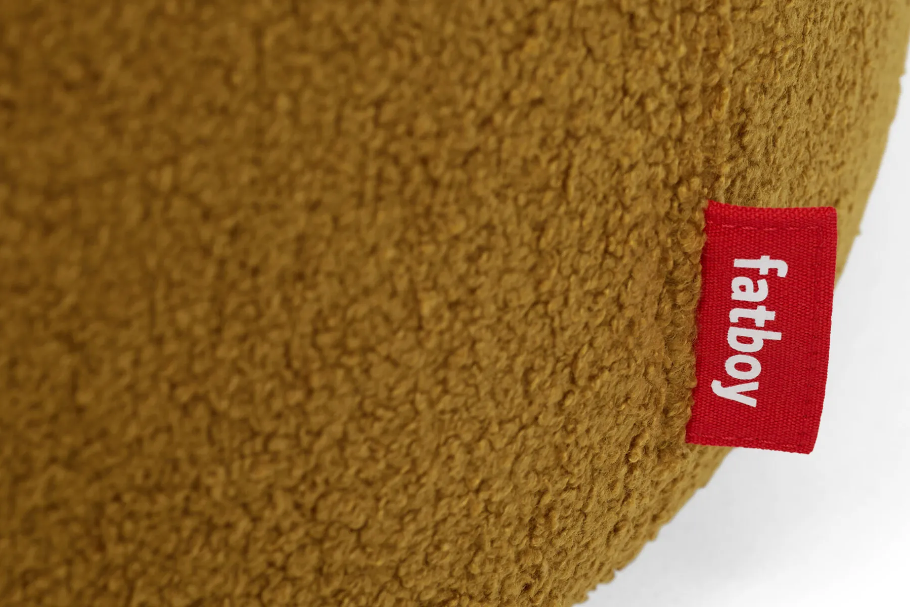 Fatboy Point Large Sherpa Grand pouf d’intérieur, or, 70x70x40 cm