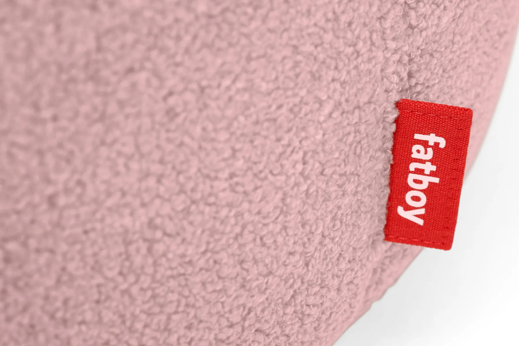 Fatboy Point Large Sherpa Grand pouf d’intérieur, rose, 70x70x40 cm