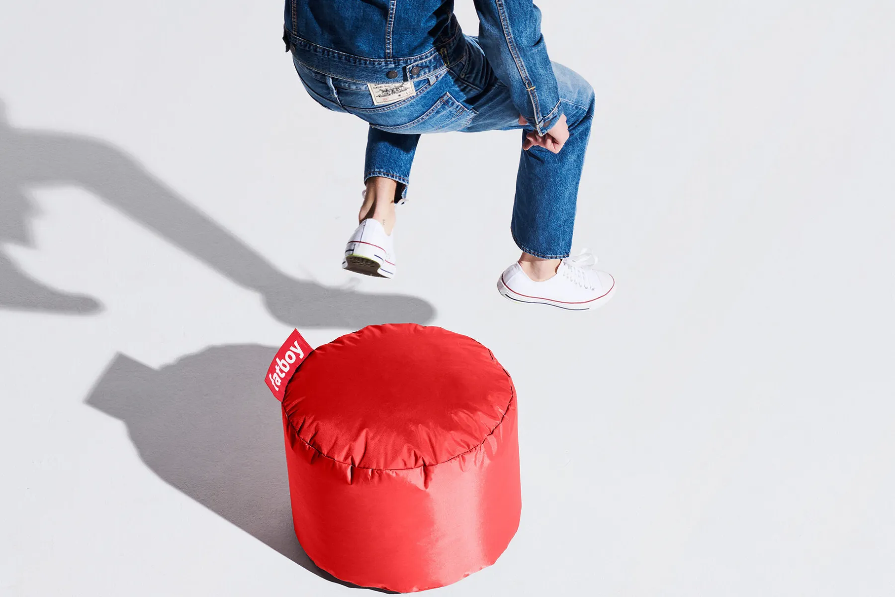 Fatboy Point Original (Nylon) Pouf d’intérieur, rouge, 50x50x35 cm
