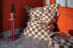 Fatboy Point Teddy Chess Pouf en peluche, marron, 50x50x35 cm