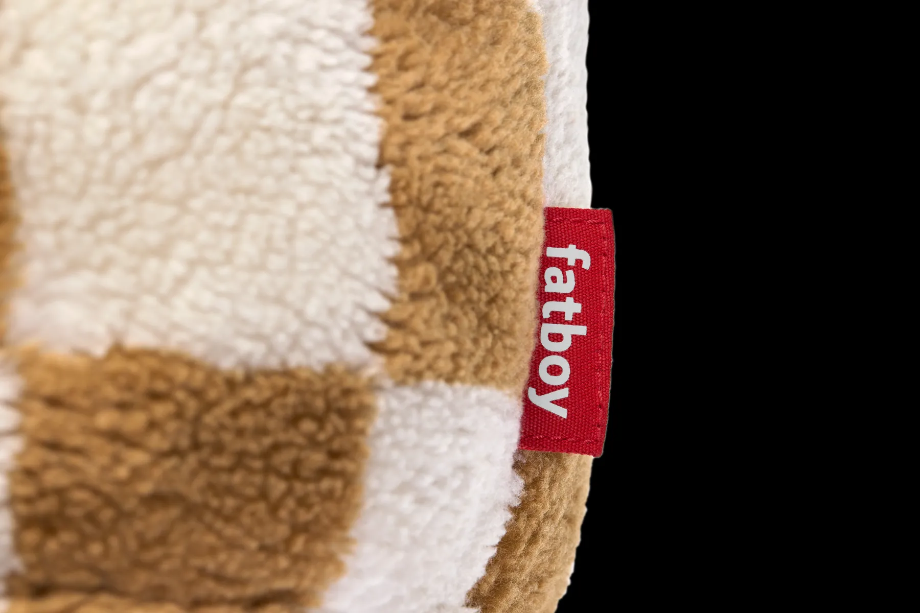 Fatboy Point Teddy Chess Pouf en peluche, marron, 50x50x35 cm