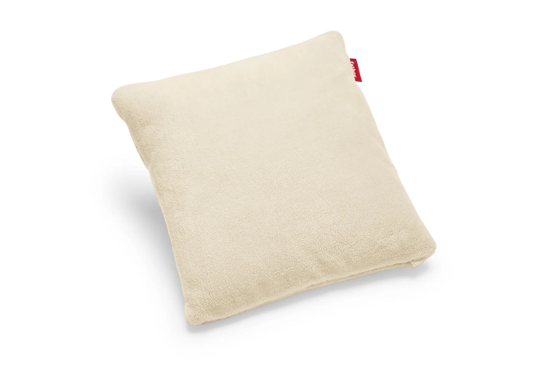 Fatboy Square Pillow Teddy Un coussin en tissu peluche ultra-doux, beige, 50x50 cm