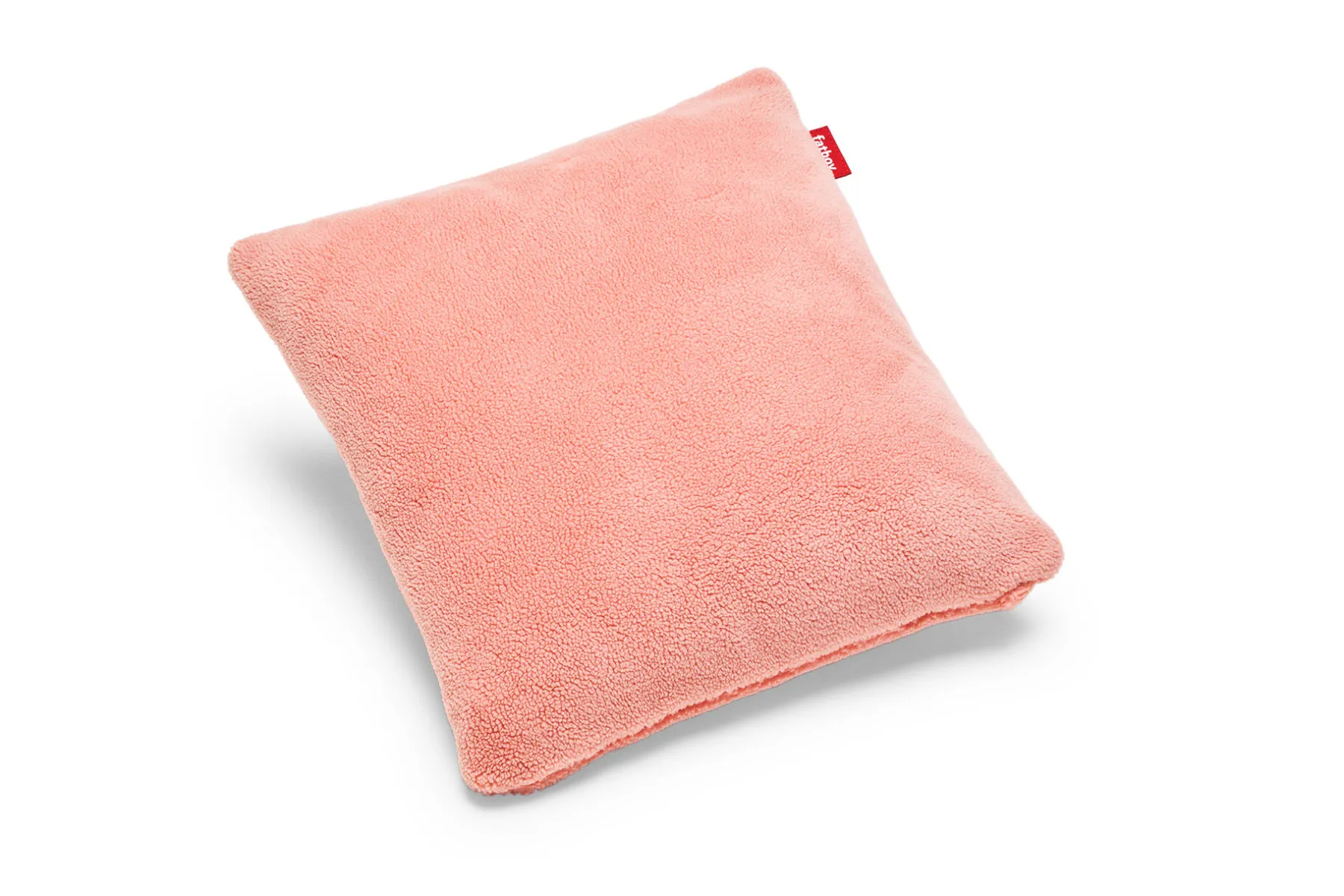Fatboy Square Pillow Teddy Un coussin en tissu peluche ultra-doux, rose, 50x50 cm