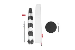 Fatboy Stripesol + Base Black Parasol avec pied, 350x350x280 cm
