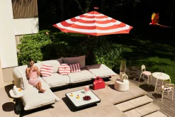 Fatboy Stripesol + Base Black Parasol avec pied, 350x350x280 cm