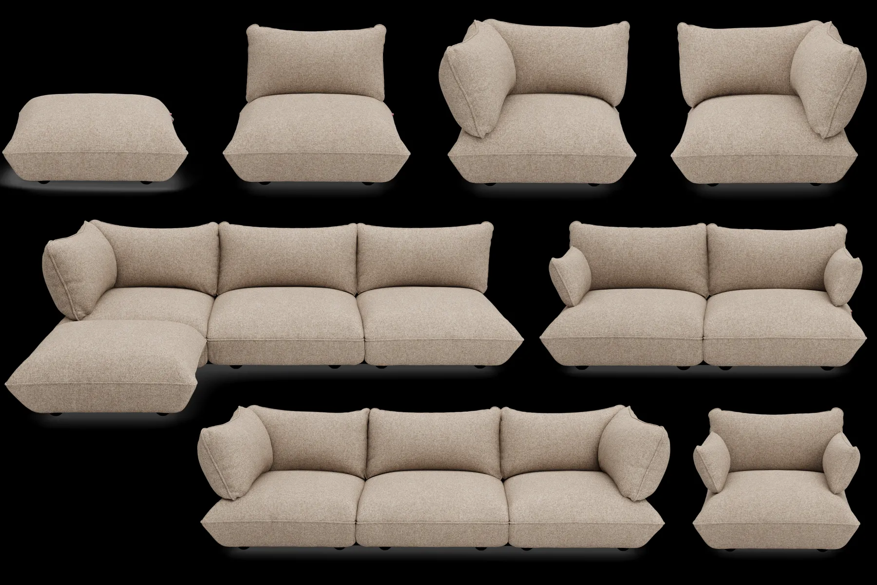 Fatboy Sumo Armrest Boucle Accoudoir, marron, 65x25x35 cm